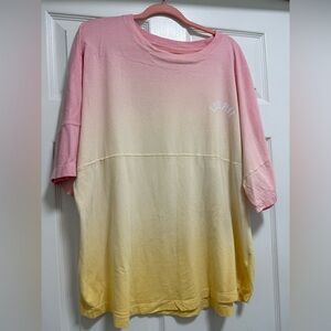 PINK Victoria's Secret Pink and Yellow Gradient Tee XL